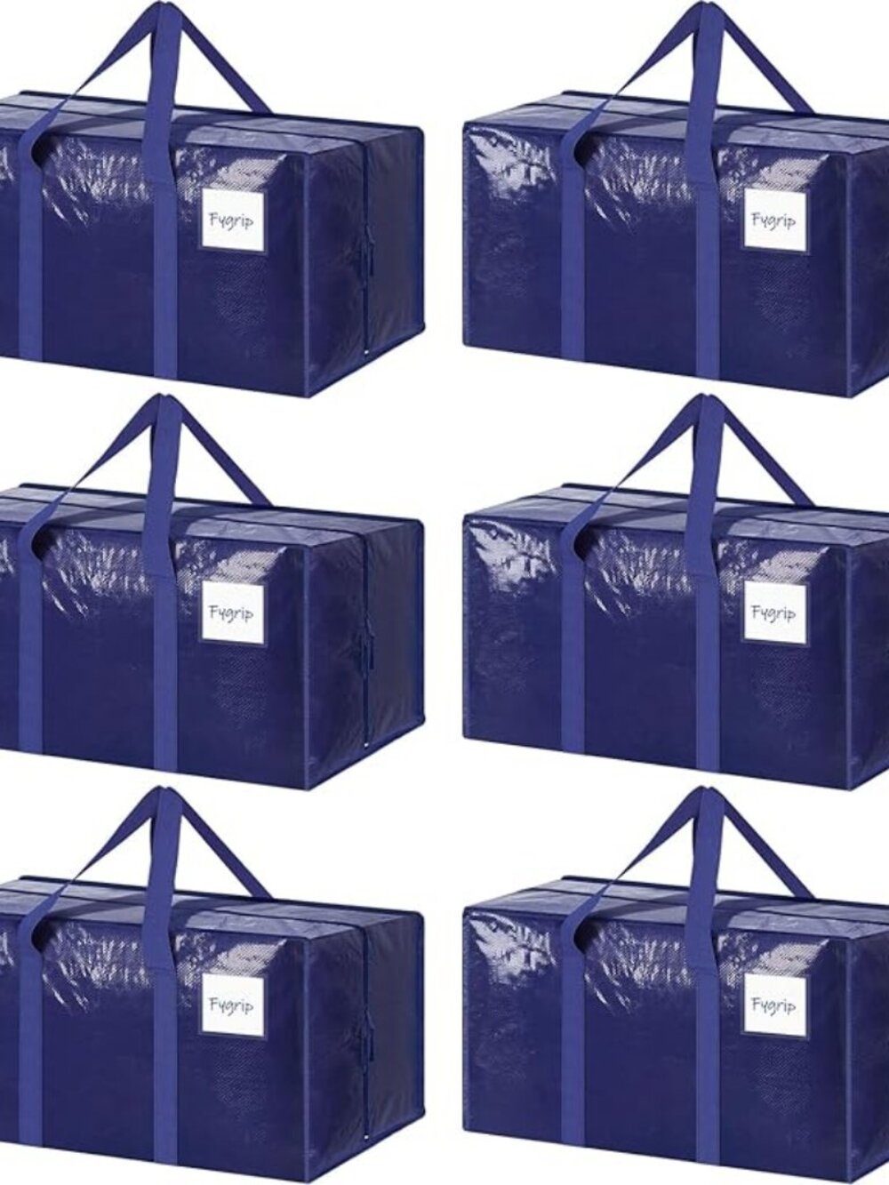 6 Pack Extra Heavy Duty Moving Bags Large Storage Totes with Zipper Handles
